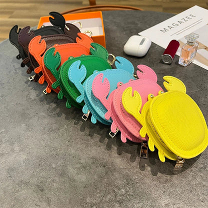 Crab Coin Purse Bag Charm Pendant,Mini Wallet Zipper Pouch for Earphone Storage,Backpack Handbag Hanging Decoration Accessories Good Vibrations