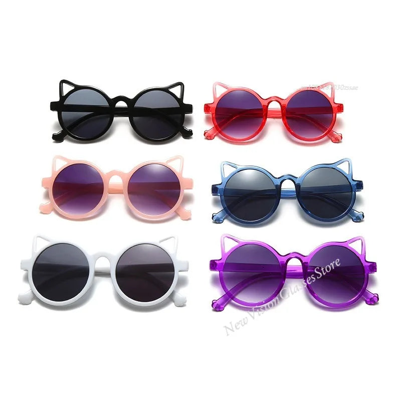 Girls Boys Cute Animal Cartoon Ears Sunglasses Outdoor Sun Protection Children Lovely Vintage Sunglasses Protection Classic Kids Good Vibrations