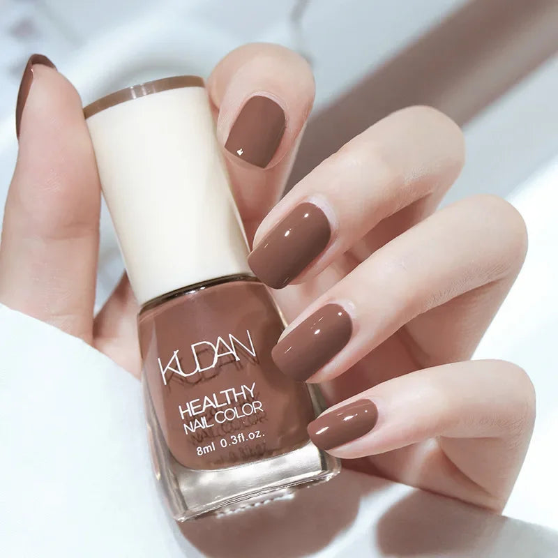 Nail Polish Without Baking Lamp White Fine Glitter Non-baking Non-peel Transparent Shiny Oil Base Coat Nude Nail Polish Good Vibrations