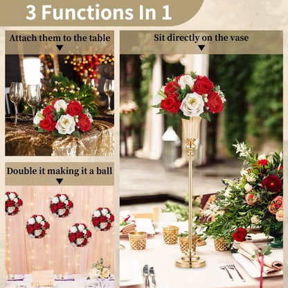 28cm Rose Artificial Flower Balls Wedding Roman Column Road Guide Decorations Birthday Party Beautiful Centerpieces Bouquet Good Vibrations