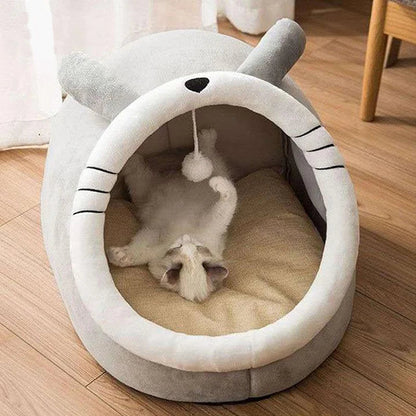 Deep Sleep Cat Bed Cartoon Pet Bed Foldable Removable Washable Pet Sleeping Bed for Small Dog Mat Bag Cave Cats Bed Good Vibrations