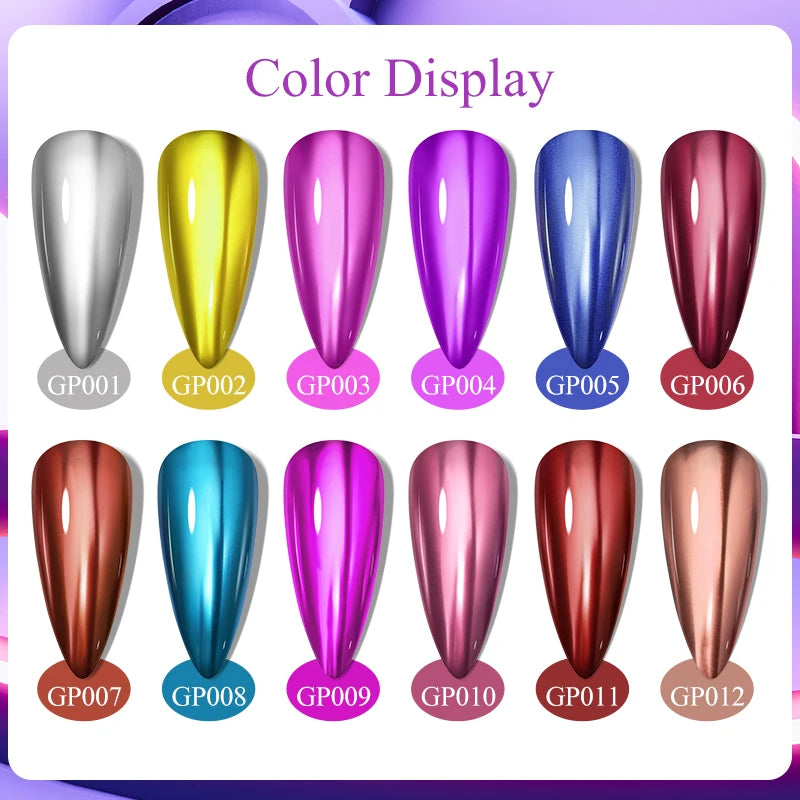 8ml Metallic Nail Polish Mirror Effect Fast Drying Long-Lasting Nails Art Polish DIY No Need Lamp Cure Manicure Nail Supplies Good Vibrations