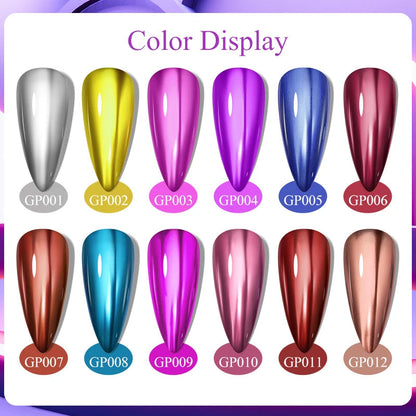 8ml Metallic Nail Polish Mirror Effect Fast Drying Long-Lasting Nails Art Polish DIY No Need Lamp Cure Manicure Nail Supplies Good Vibrations