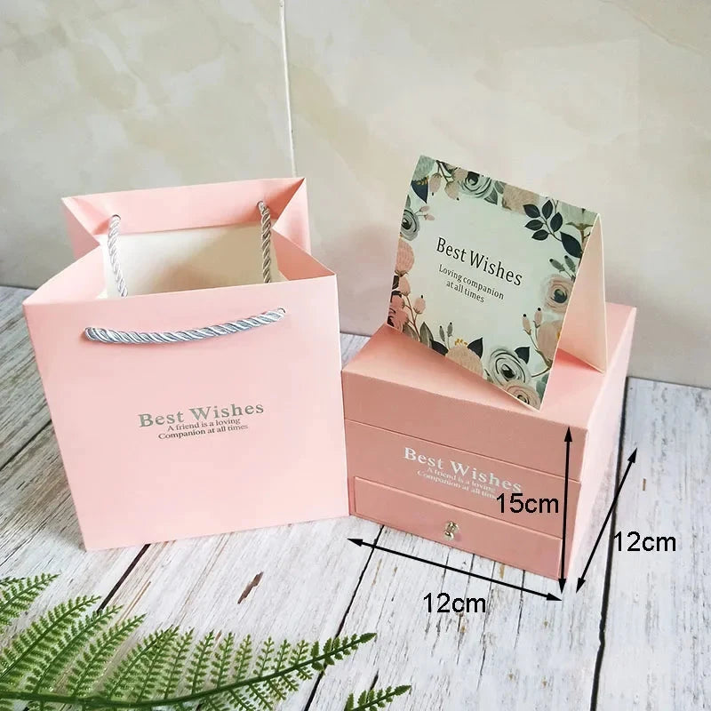 Jewelry Gift Box Rose Boxes Soap Flower Earring Necklace Lipstick Box Birthday Party Gift Mom Girlfriend Valentines Day Decor Good Vibrations