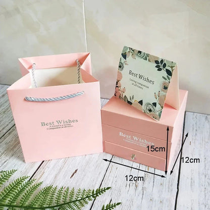 Jewelry Gift Box Rose Boxes Soap Flower Earring Necklace Lipstick Box Birthday Party Gift Mom Girlfriend Valentines Day Decor Good Vibrations