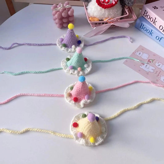 1pc Exquisitely Pet Hats Handmade Mini Pets Caps Crocheted Fashion Cats & Dogs Cute Pom-pom Photo Prop Pet Christmas Accessories Good Vibrations