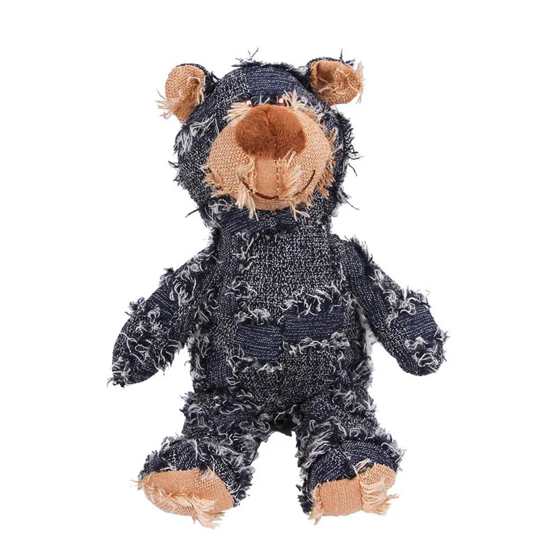 Pet Teddy Bear Soundmaking Toy Plush Interactive Dog Toys Grinding Cleaning Teeth Anti Bite Abreact Plaything Bear Pets Supplies Good Vibrations