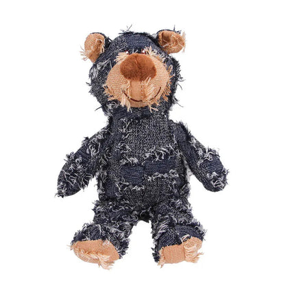 Pet Teddy Bear Soundmaking Toy Plush Interactive Dog Toys Grinding Cleaning Teeth Anti Bite Abreact Plaything Bear Pets Supplies Good Vibrations