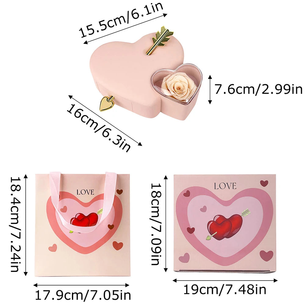 Valentine'S Day Gift Box Bag Set Unique Heart Jewelry Display Box With Arrows Storage Organiser Anniversary Birthday Gifts Box Good Vibrations