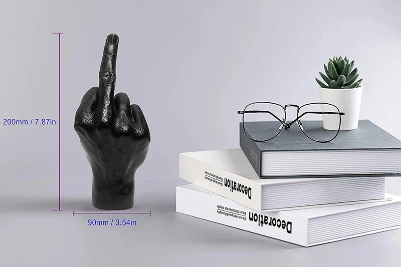 Desk Ornaments Of Middle Finger Statue Upright Middle Finger Arts Crafts Desktop Gesture Figurine Sculpture Living Room Dec Good Vibrations
