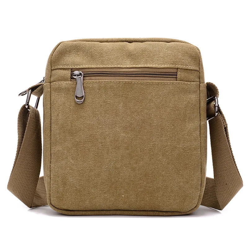 Casual Crossbody Bag, Men's Retro Canvas Crossbody Bag, Suitable for Going Out and Daily Commuting, Shoulder Bag Good Vibrations