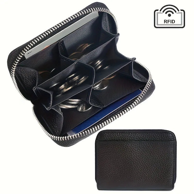 Solid Color Short Coin Purse for Women Girl RFID Coin Purse Cute Small Wallet Card Case with Zipper Good Vibrations