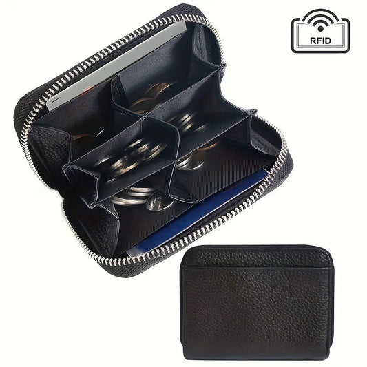 Solid Color Short Coin Purse for Women Girl RFID Coin Purse Cute Small Wallet Card Case with Zipper Good Vibrations