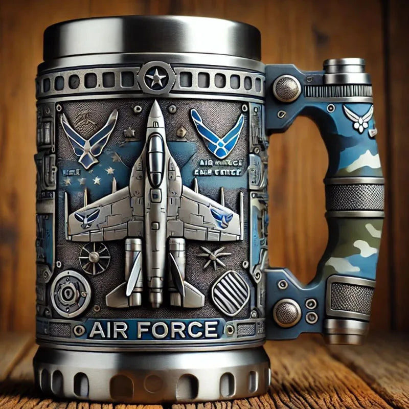 Military 3d Resin Mug, Thematic Coffee Cup With Detailed Sculpture, Unique Gift & Collectible For Enthusiasts Good Vibrations