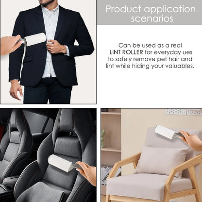 Hidden Safe Box Hair Sticking Roller Lint Roller Empty Stash Box Sight Secret Hide Cash Jewelry Pills For Home Travel Money Safe Good Vibrations