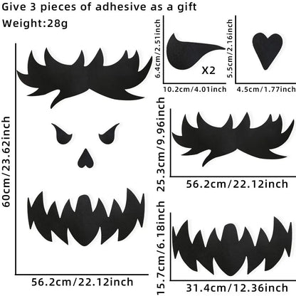 Halloween decoration room door stickers window decor skeleton hand pumpkin DIY devil witch hat glass window stickers ghost Good Vibrations