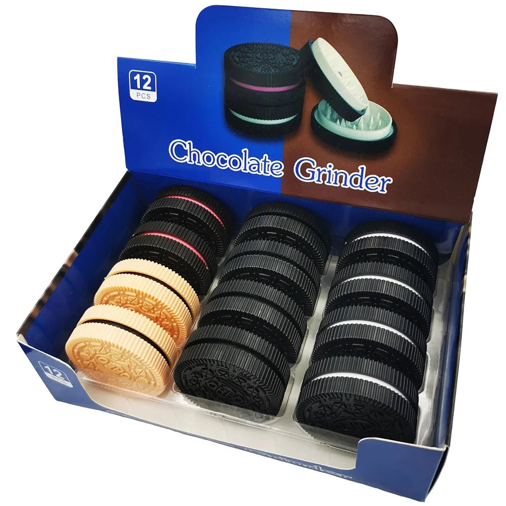 60MM Herb Grinder Plastic Cookie Biscuit  Crusher Hand Muller Cigarette Chocolate Grinder Crusher Tobacco Smoking Good Vibrations Adult Super Store