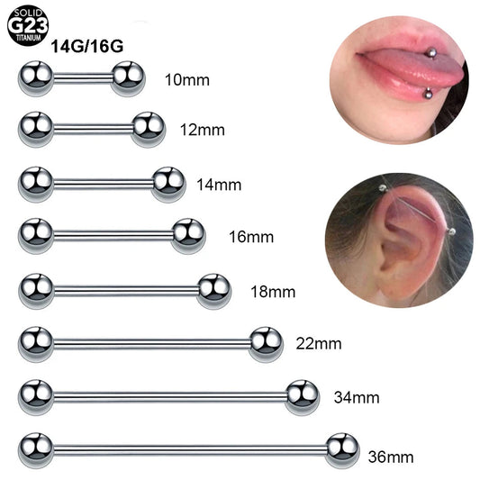 1PC G23 Titanium Straight Barbell Tongue Rings Helix Piercing Septum Industrial Barbell Earring Piercing Sexy Body Jewelry Good Vibrations
