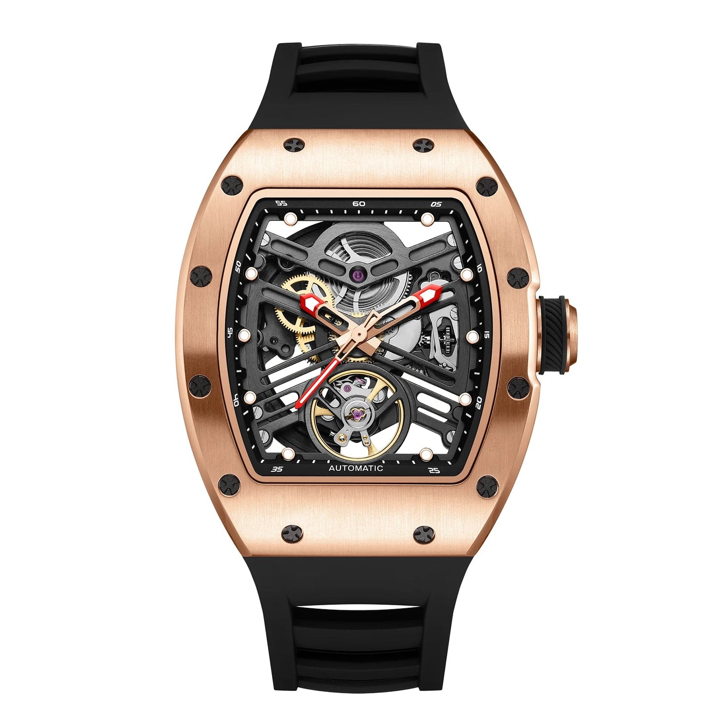 Fashion Sports Waterproof Automatic Watch OEM Barrel Case Mechanical Wristwatch Wholesale Latest Design Good Vibrations