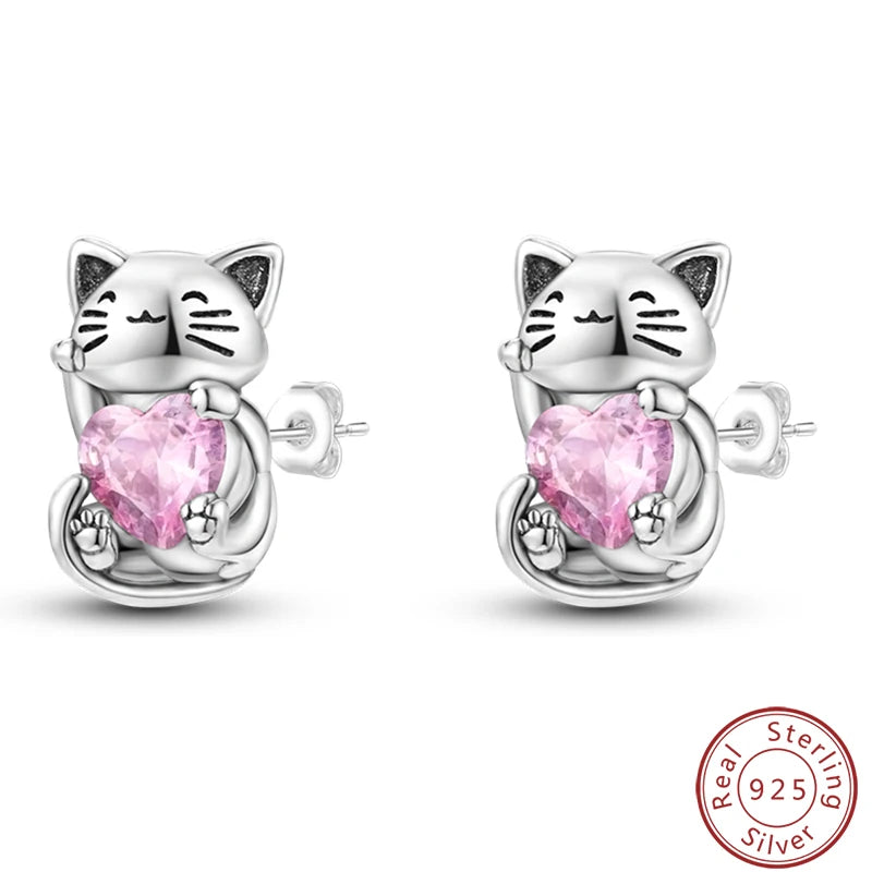 Women's Earrings 925 Sterling Silver Ocean Cute Pet Insect Plant Multi Style Earrings Fit Anniversary Delicate Jewelry Gifts Good Vibrations