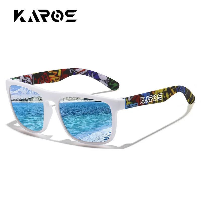 KAROS Sunglasses Men/Women Polarized Square Mirror Brand Design Luxury UV400 SunShade Unisex Fishing Driving Cycling Hiking Good Vibrations