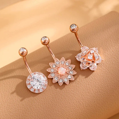 3pcs Gold Color Heart Butterfly Dangled Belly Piercing Sets 14G Stainlees Steel Navel Jewelry for Women Girls Body Belly Rings Good Vibrations Adult Super Store