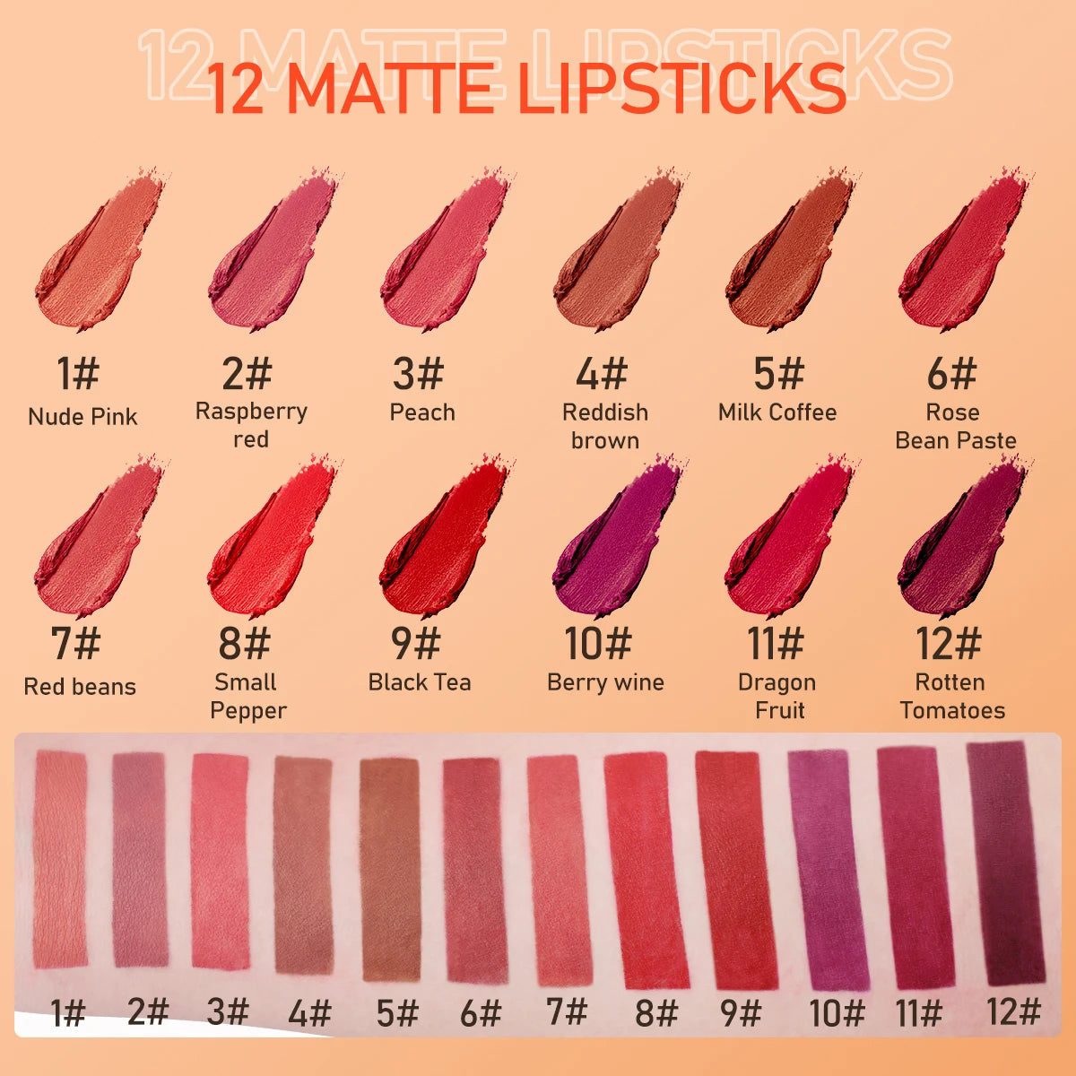 IMAGIC Lipstick Moisturizer Lips Smooth Lip Stick Long Lasting Charming Lip Lipstick Cosmetic Beauty Makeup 12 Colors Good Vibrations