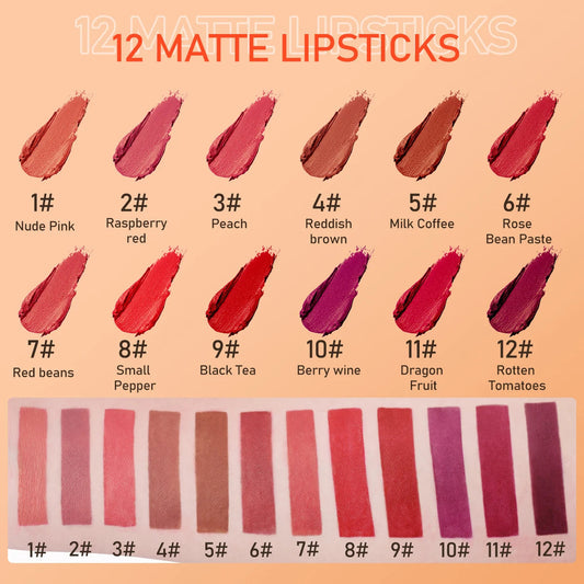 IMAGIC Lipstick Moisturizer Lips Smooth Lip Stick Long Lasting Charming Lip Lipstick Cosmetic Beauty Makeup 12 Colors Good Vibrations