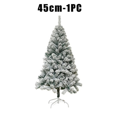 White Flocked PVC Christmas Tree Realistic Snow Effect Artificial Pine Xmas Tree for Shop Window Display Decoration Good Vibrations