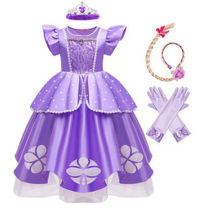 Girls Sofia Princess Dress Birthday Party Costume Kids Summer Purple Sophia Vestido Baby Halloween Cosplay Luxury Gown Good Vibrations