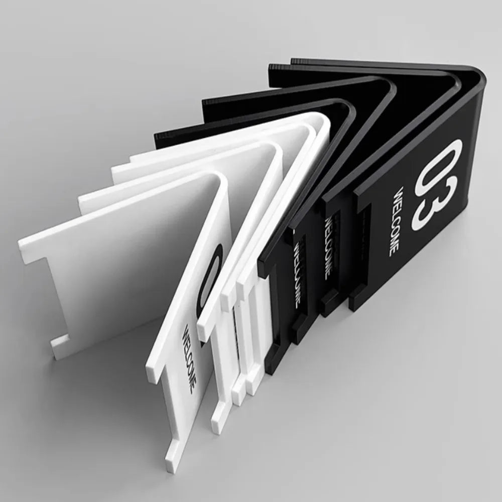 5PC Acrylic Table Number Plate white black Booked Seat Plate Standing Plate Digital Number Good Vibrations