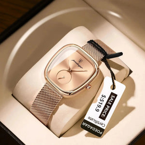 POEDAGAR Luxury Fashion Elegant Ladies Watch Waterproof Watch for Woman Mesh Stainless Steel Quartz Women's Watches Female Reloj Good Vibrations