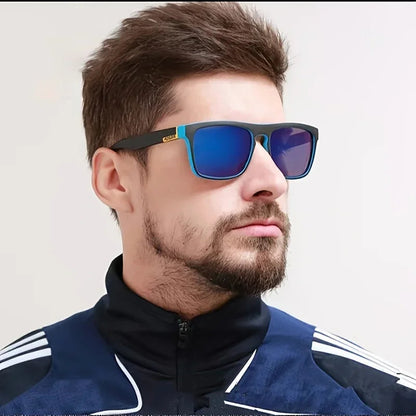 2pcs Square Polarized Sunglasses Anti Glare Sun Shades For Party Vacation Travel Driving Fishing gafas de sol para hombre Good Vibrations