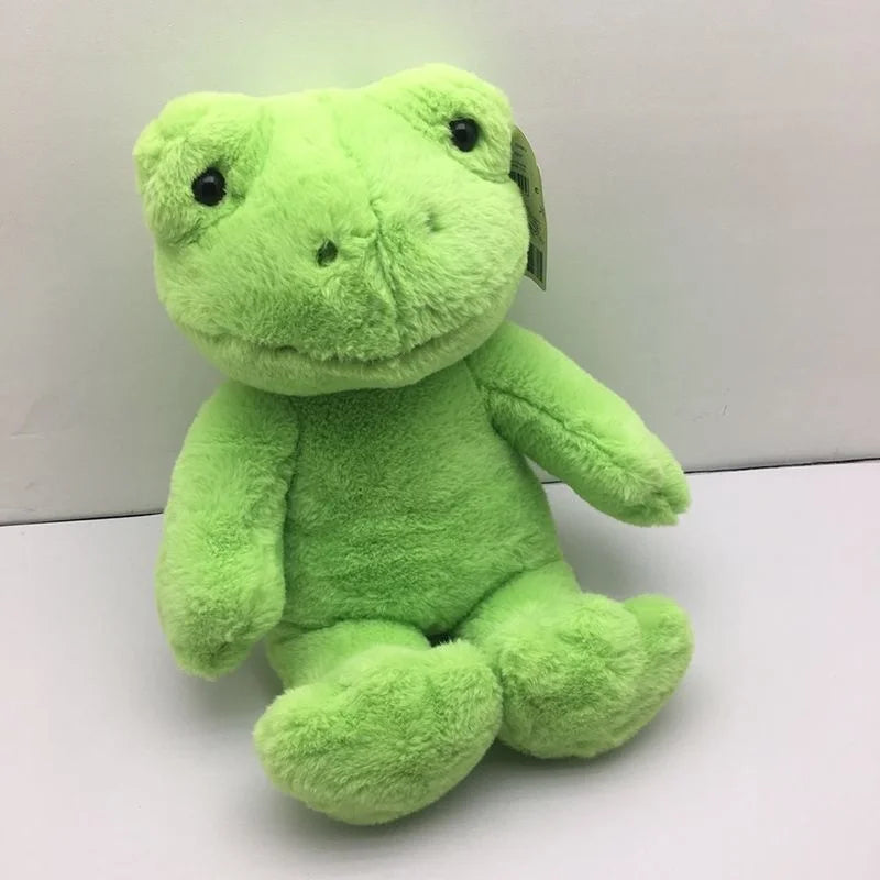 40cm Funny Cute Green Frog Plush Toy Soft Plushie Stuffed Frog Figure Dolls Cartoon Animal Doll For Children Christmas Gift Good Vibrations