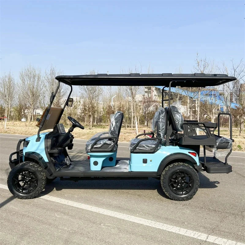 Electric Golf Cart Utility Vehicle 4 Wheels 48V 60V 72V Lithium Battery Off-Road Adult with Rain Cover Golf Buggy Cart Good Vibrations
