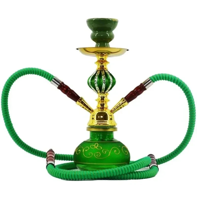 Black Blue Green Red White Yellow,10.6in\27cm Small,Single\Double Hose 1\2,Bar Shisha Full Set Luxury Smoking Pipe Hookah Set Good Vibrations