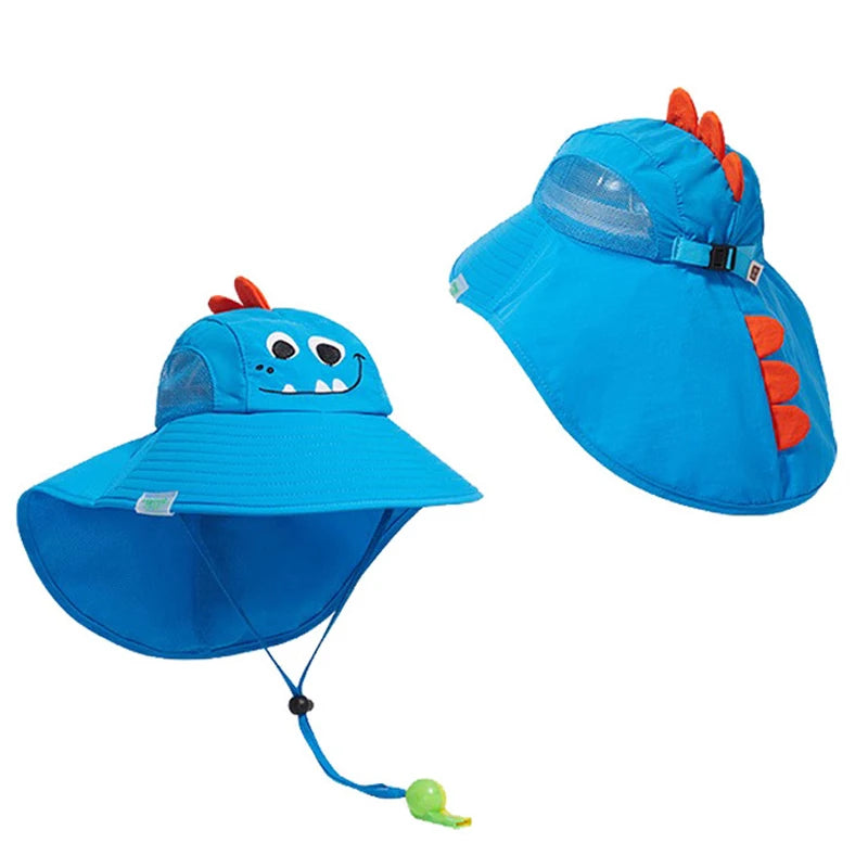 Summer Hat for Kids Children Outdoor Sun Hat Neck Ear Cover Sun Protection Beach Caps Kids Boy Girl Flap Cap for Children Good Vibrations