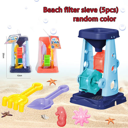 Children's beach toy sets: shovels, beach buckets, funnel tools, summer outdoor water play toys for babies Good Vibrations