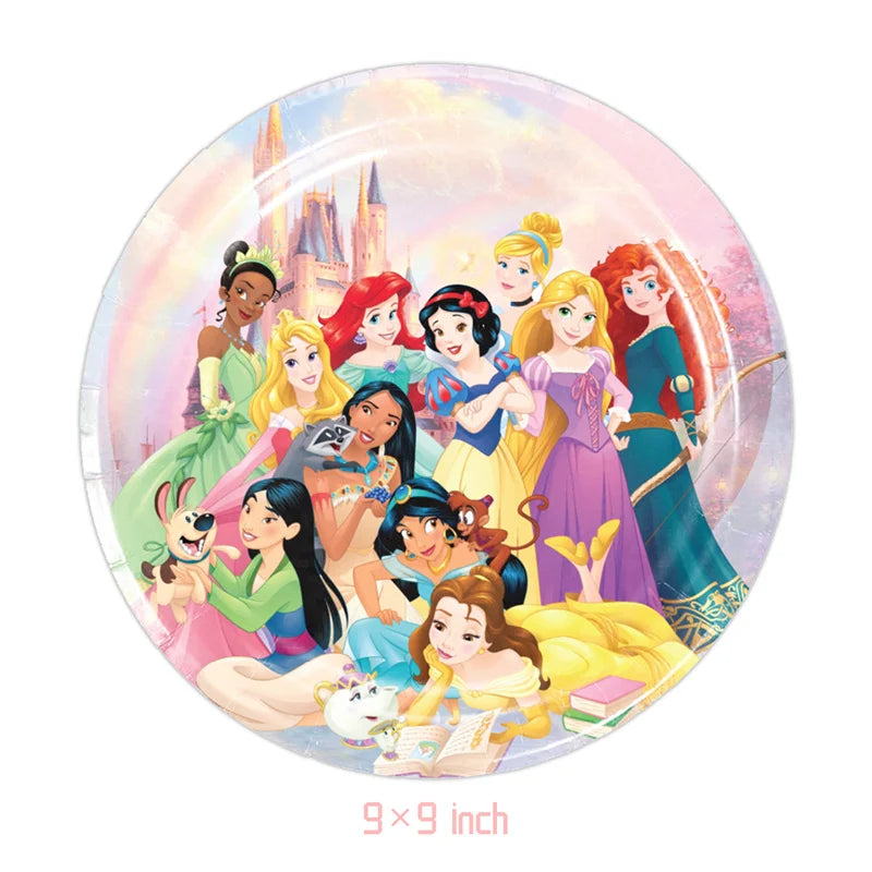 Princess Party Decorations Kids Girls Birthday Supplies Include Paper Cup Plate Napkin Balloon Banner Tablecloth Cake Topper Good Vibrations