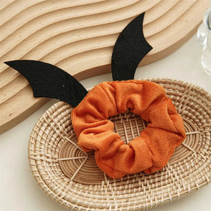 Halloween Festival Hair Accessories Cloth Christmas Elastic Hair Bands Ponytail Holder Women Hair Rope Flannel Scrunchies Good Vibrations