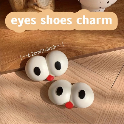 2/4Piece Fun Big-Eye Charms For Crocs & Sneakers - Transform Your Style With Diy Shoe Decor, Durable Pvc Accessories Good Vibrations