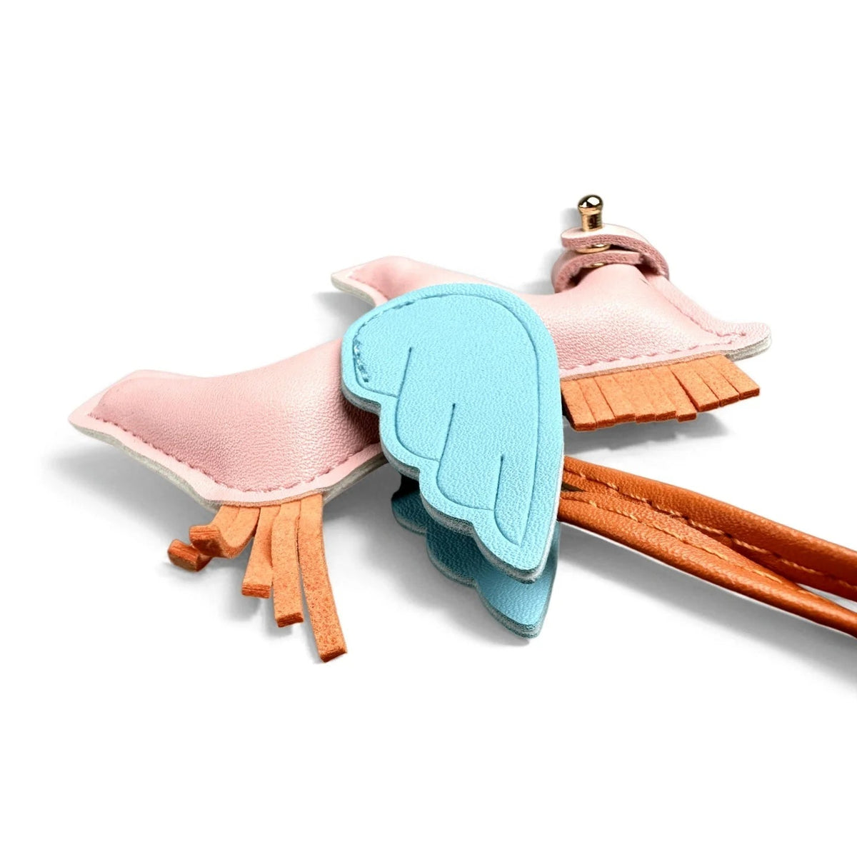 Elegant Winged Pony Keychain with Detachable Mouth Strap | Hand-Stitched Premium PU Leather Bag Charm with Plush Filling, Gift Good Vibrations