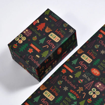 Christmas Gift Wrapping Paper Flower Bouquet Packing Kraft Paper DIY Crafts Paper Christmas New Year Party Packaging Decoration Good Vibrations
