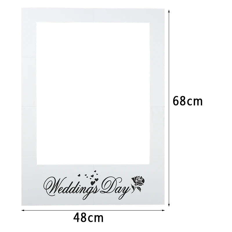 Just Married Photo Booth Frame Props Banner Wedding Decoration Mr Mrs Photobooth Props Latex Balloons Hen Party Bride Groom Good Vibrations
