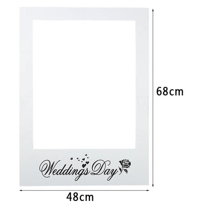 Just Married Photo Booth Frame Props Banner Wedding Decoration Mr Mrs Photobooth Props Latex Balloons Hen Party Bride Groom Good Vibrations