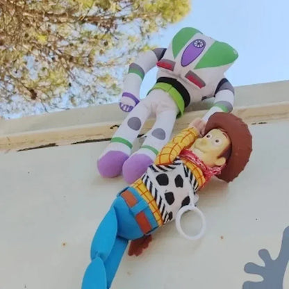 Toy Story Buzz Lightyear Rescue Woody Plush Dolls Auto Car Exterior Decoration Funny Dolls Outside Hang Toy Car Roof Ornament Good Vibrations