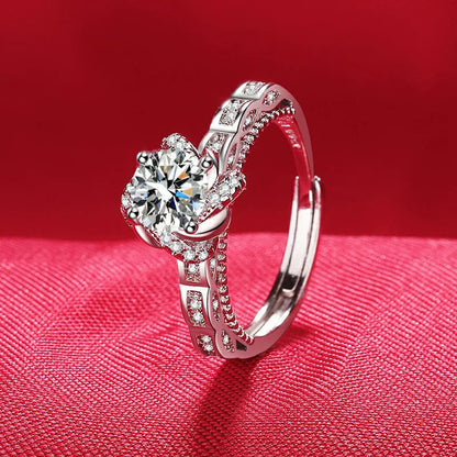 925 Sterling Silver Ring Hot AAA Zircon adjustable Size Engagement Rings For Women Wedding Ring Party Fashion Nice Jewelry Gift Good Vibrations