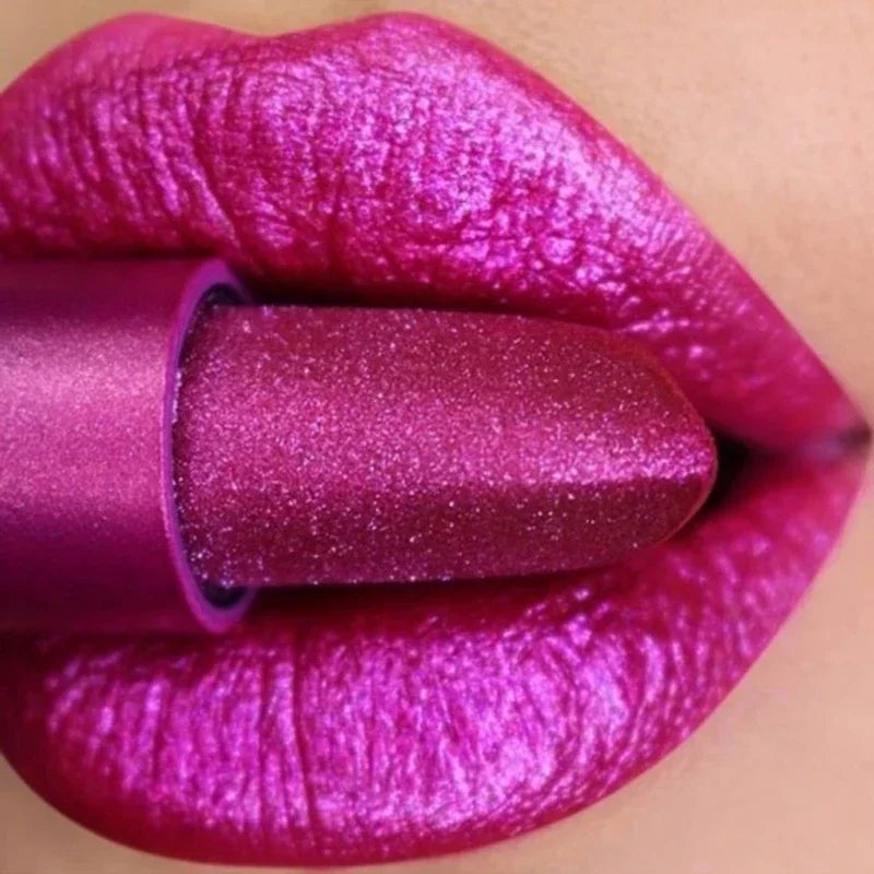 Waterproof Glitter Lipsticks Punk Style Nude Matte Not Fading Pearlescent Sexy Red Pink Velvet Lipsticks Lips Makeup Cosmetic Good Vibrations
