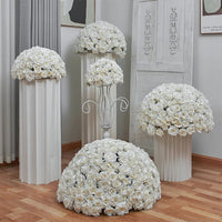 70/60/40/30CM White Rose Flower Ball Wedding Table Centerpieces Floral Ball Arrangement Event Party Banquet Props Window Display Good Vibrations
