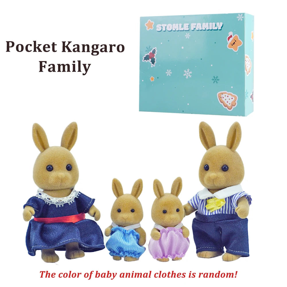 Box Packing Forest Family Reindeer Bunny Panda Animal Simulation Dollhouse Playset Play House Toy Accessories Xmas Gift for kids Good Vibrations